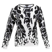 Marble Patterned Sweater - Style 6696-105 (Black / Charcoal / Ivy)