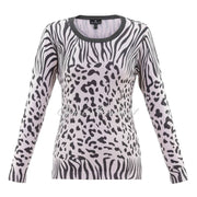 Marble Animal Sweater - Style 6699-120 (Pale Pink / Charcoal)
