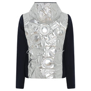 I'cona Embossed Letter Print Jacket With Hood- Style 67138-60139-91 (Navy / Silver)