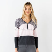 Marble Sweater - Style 6715-120 (Pale Pink / Charcoal Grey)