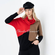 Marble Sweater - Style 6765-109 (Camel / Black / Red)