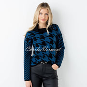 Marble Dog Tooth Sweater - Style 6781-170 (Marine Blue / Black)