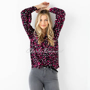 Marble Blouse - Style 6798-162 (Raspberry / Black / Charcoal Grey / Ivory)