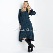 Marble Wrap Dress - Style 6801-195 (Marine Blue / Green / Black)