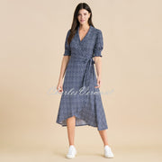 Marble Printed Wrap Dress - Style 6986-103 (Navy)