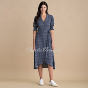 Marble Printed Wrap Dress - Style 6986-103 (Navy)