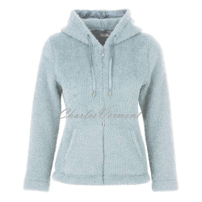 Dolcezza Zip Cardigan Jacket - Style 72202 (Light Blue with Silver Shimmer)