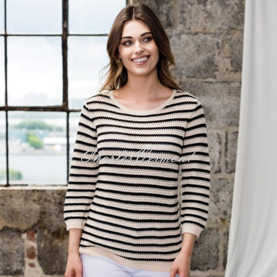 Alison Sheri Knit Striped Sweater - Style A41380