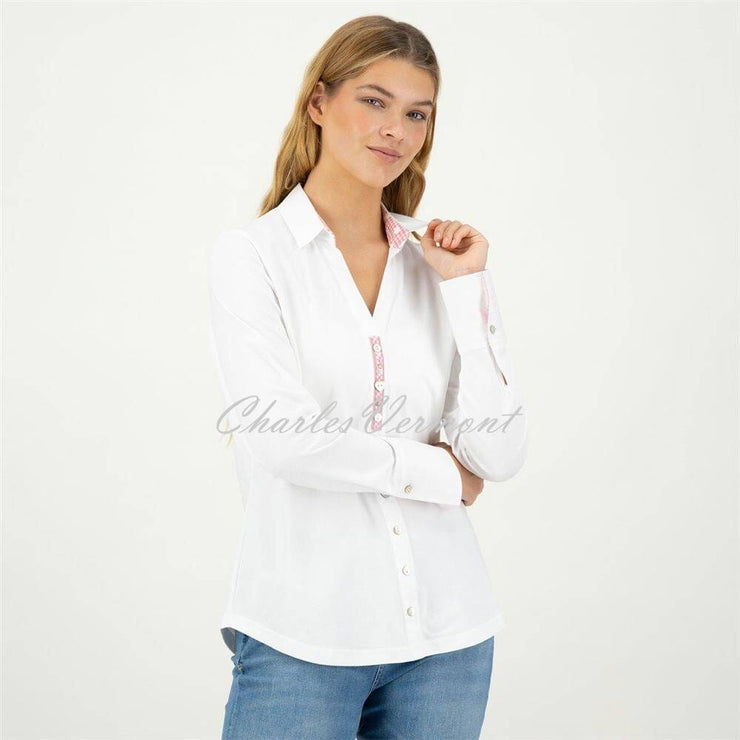 Just White Jersey Stretch Blouse - Style C1753