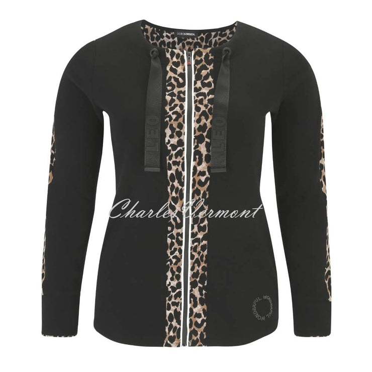 Doris Streich Jacket with Leopard Print Detail - Style 140131-82