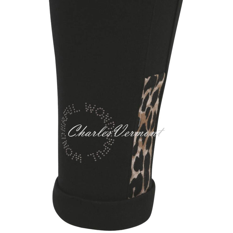 Doris Streich Jogger Trouser with Leopard Print Detail - Style 827131-82