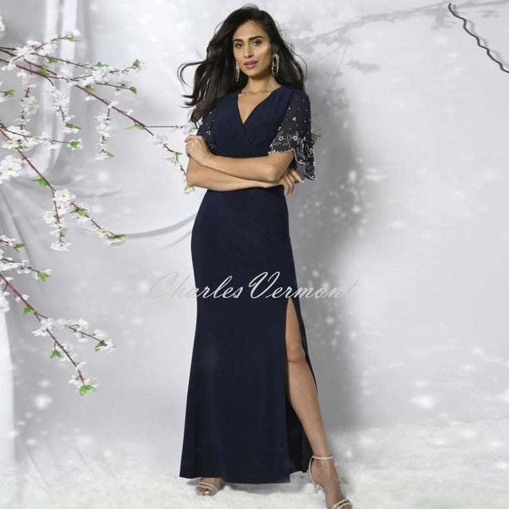 frank lyman maxi dresses Frank Lyman Navy Maxi Dress Style 239808U DECABANA