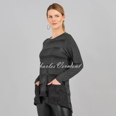 EverSassy Tunic Top with Front Pocket Detail - Style 12002