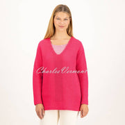 Just White Sweater - Style J1399-340 (Hibiscus Pink)