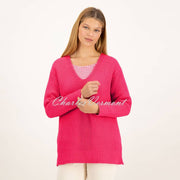 Just White Sweater - Style J1399-340 (Hibiscus Pink)