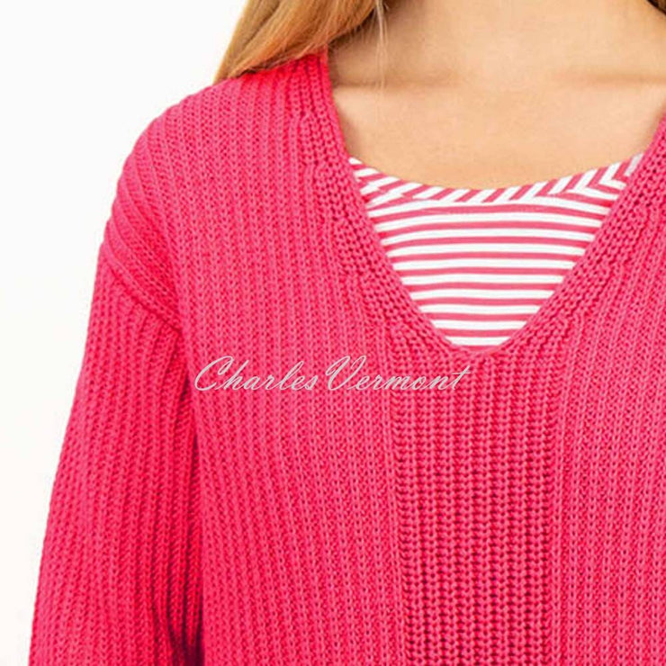 Just White Sweater - Style J1399-340 (Hibiscus Pink)