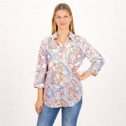 Just White Paisley Blouse - Style J1656