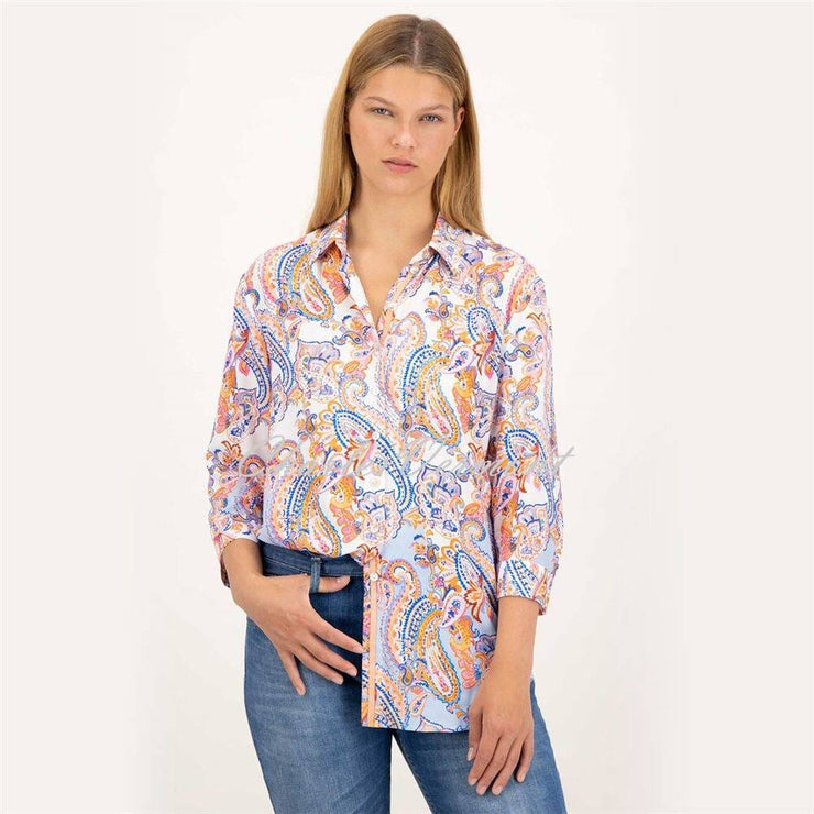 Just White Paisley Blouse - Style J1656