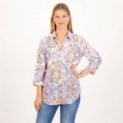 Just White Paisley Blouse - Style J1656