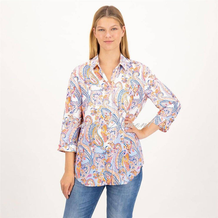 Just White Paisley Blouse - Style J1656