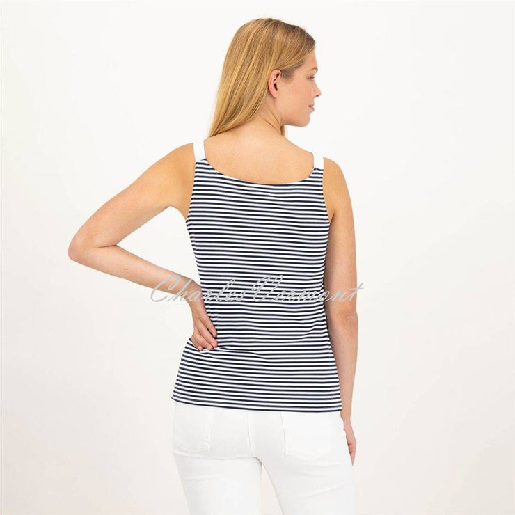 Just White Striped Camisole Top - Style J1714 (Navy/White)