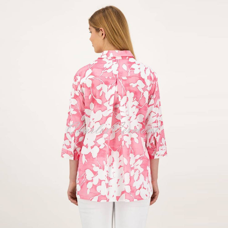 Just White Floral Blouse - Style J1926 (Pink)