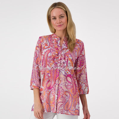 Just White Paisley Blouse - Style J2842