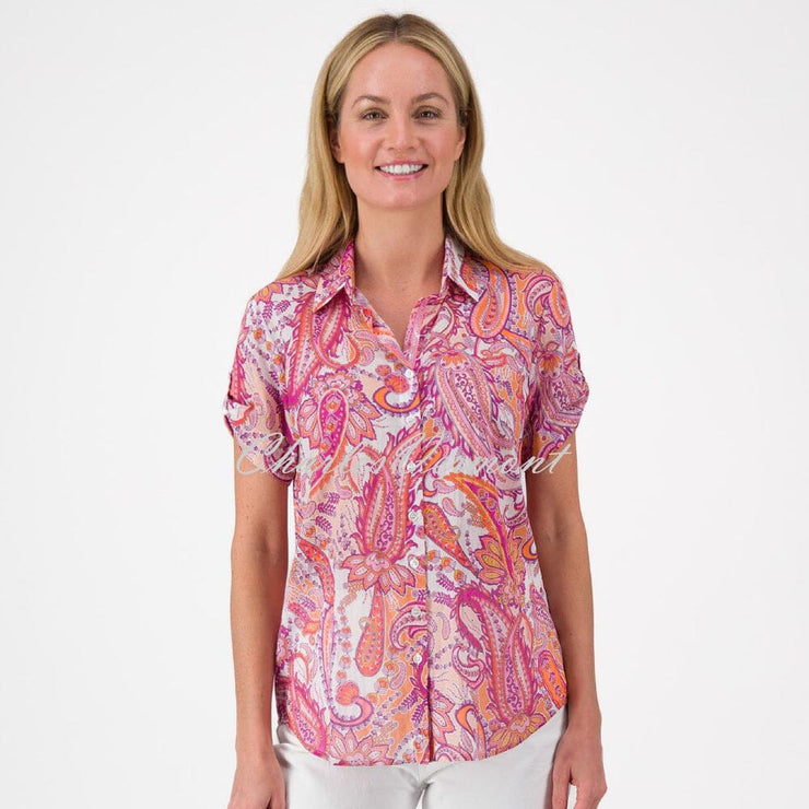 Just White Paisley Blouse - Style J2885