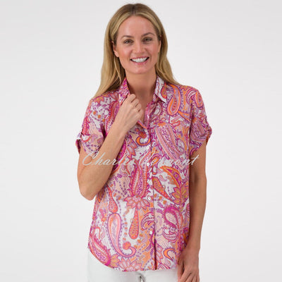Just White Paisley Blouse - Style J2885