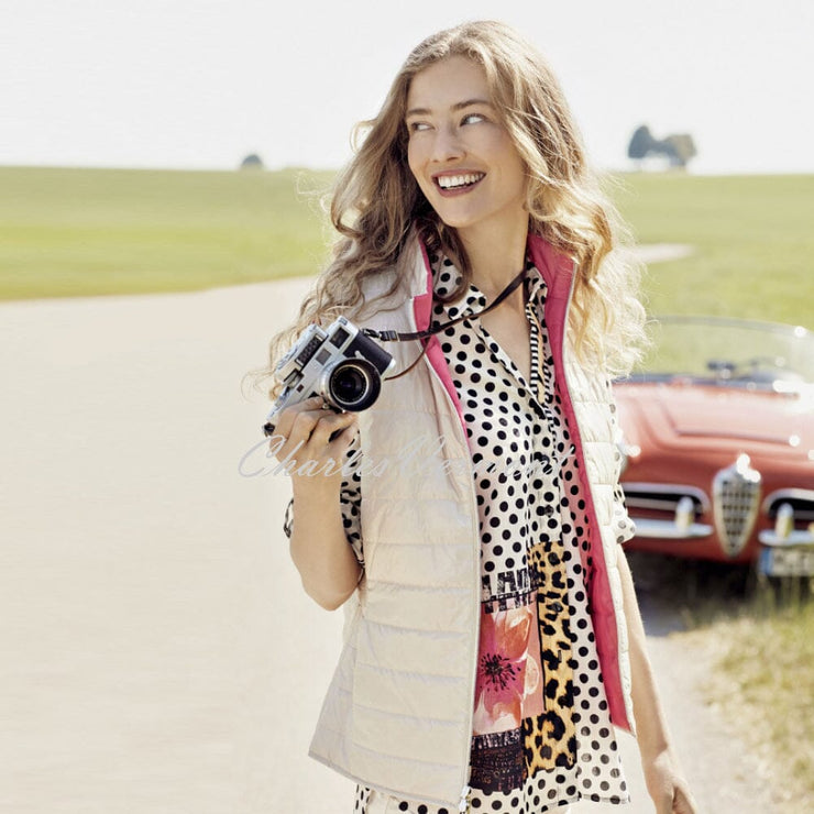 Just White Polka Dot Printed Blouse - Style J1641