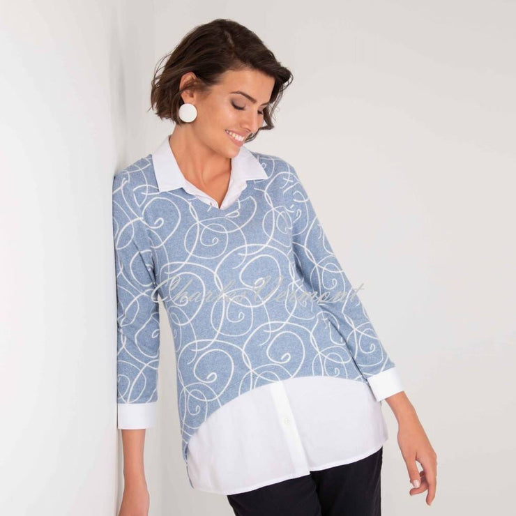 Dolcezza Two-in-One Soft Knit Sweater – Style 71182 (Indigo)