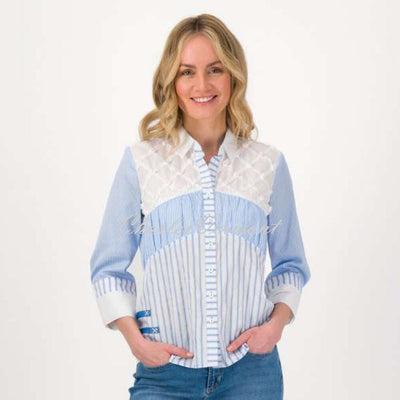 Just White Blouse - Style J2937 (Pale Blue / White)