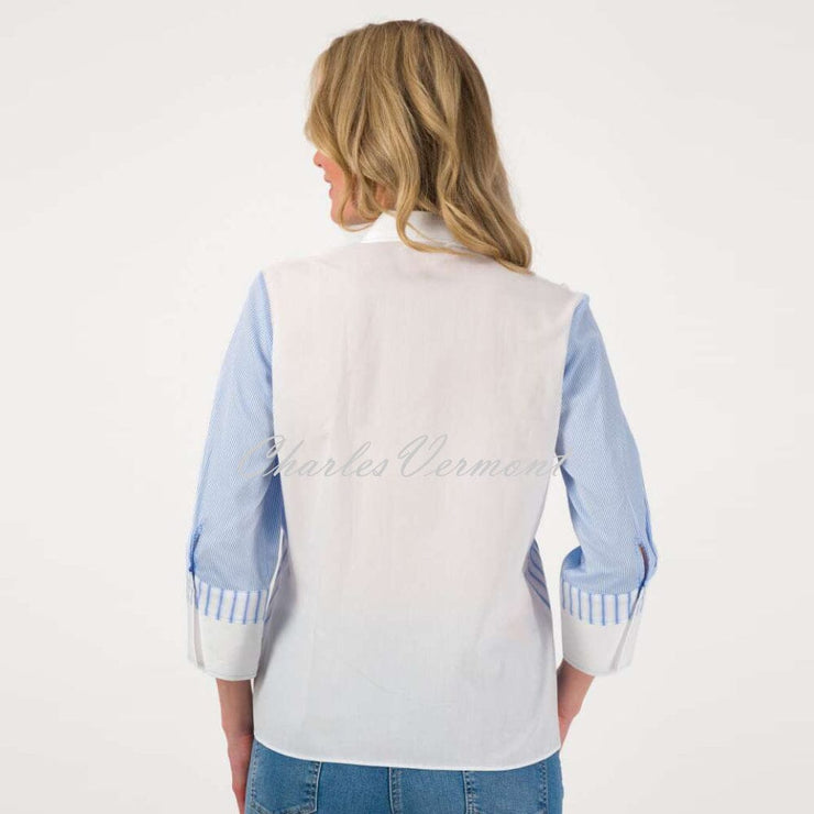 Just White Blouse - Style J2937 (Pale Blue / White)