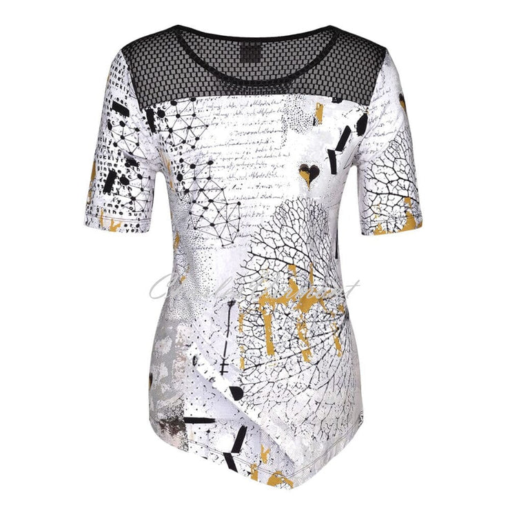 Dolcezza Mesh Shoulder Short Sleeve Top – Style 22653