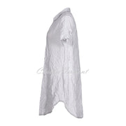EverSassy Short Sleeve Buttoned Tunic/Dress – Style 62106 (White)