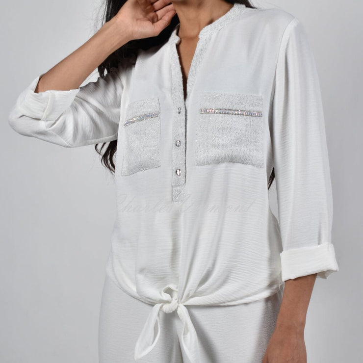 Frank Lyman Blouse with Sparkling Diamantes – Style 226238