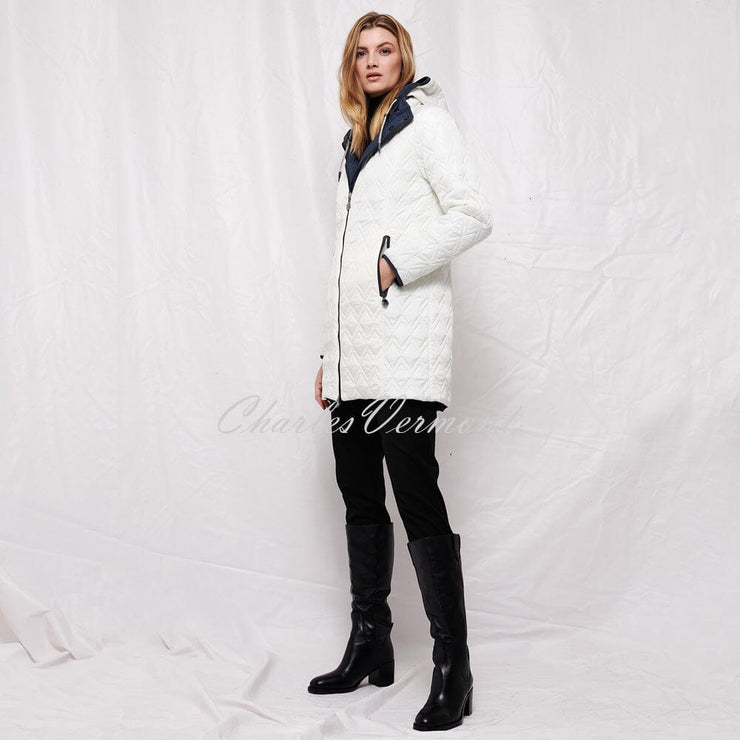Frandsen Reversible Jacket - Style 357-162-7810 (Petrol Blue / Off-White)