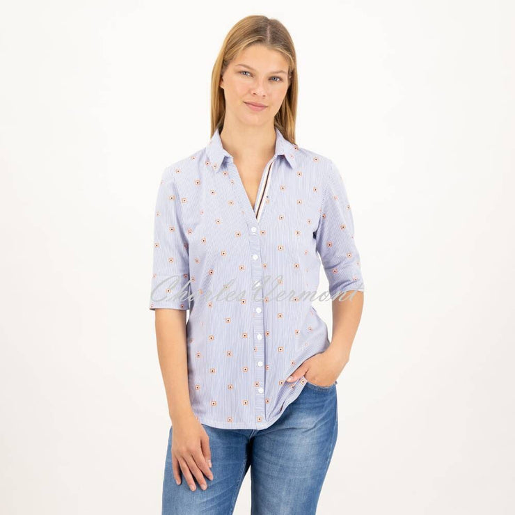 Just White Jersey Stetch Blouse - Style J1713