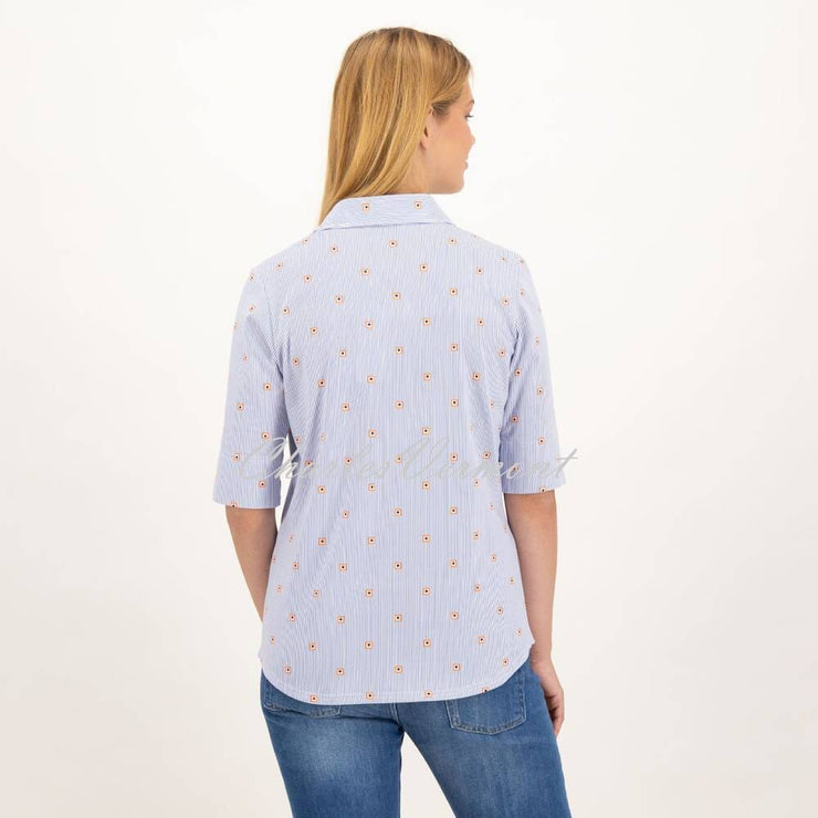 Just White Jersey Stetch Blouse - Style J1713