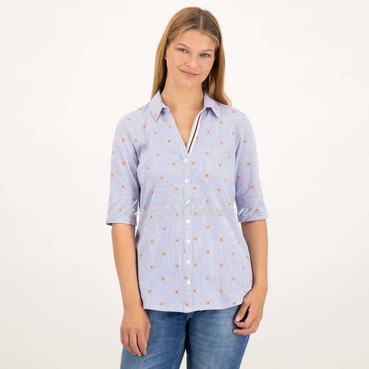 Just White Jersey Stetch Blouse - Style J1713