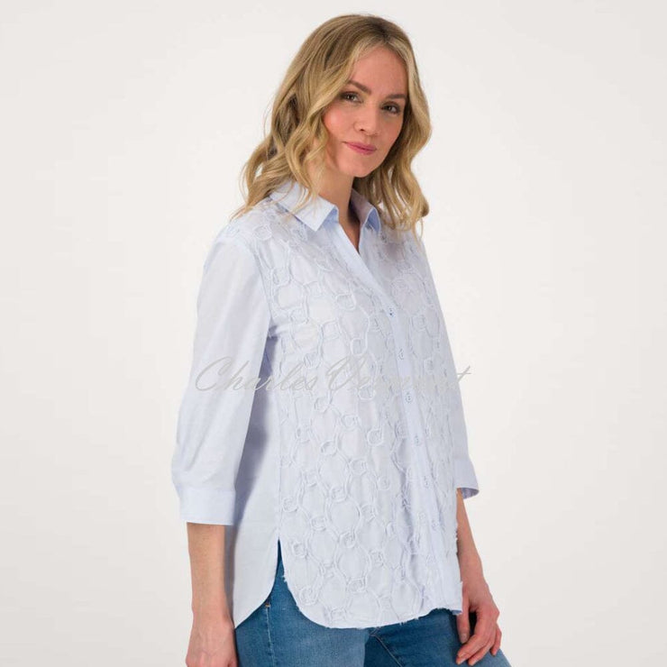 Just White Blouse With Embroidery Detail - Style J3003