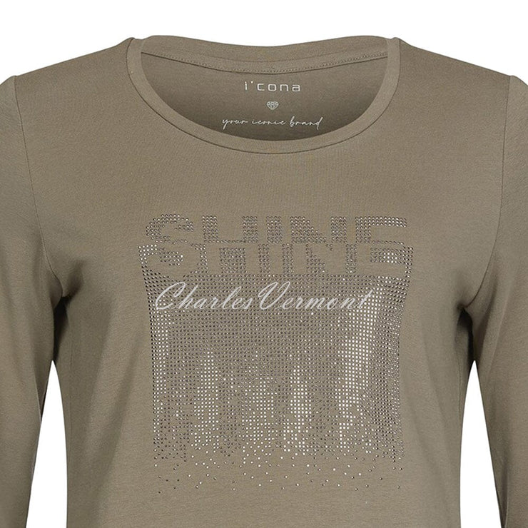 I’cona ‘Shine’ Graphic Top – Style 64048-60007-85 (Taupe)