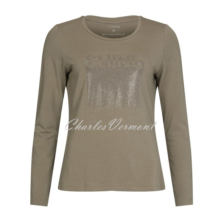 I’cona ‘Shine’ Graphic Top – Style 64048-60007-85 (Taupe)