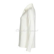 I’cona Cowl Neck Pullover with Diamante Sleeve – Style 64064-60002-11 (Off-White)