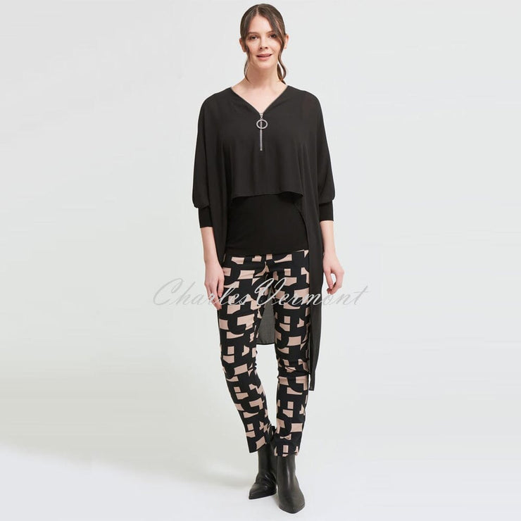Joseph Ribkoff Trouser – Style 213297 (Black/Sand)