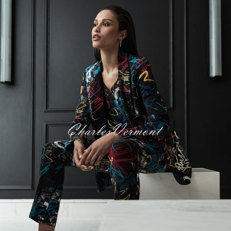 Joseph Ribkoff Trouser – Style 213696 (Black / Multi Col. 178)