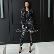Joseph Ribkoff Trouser – Style 213696 (Black / Multi Col. 178)