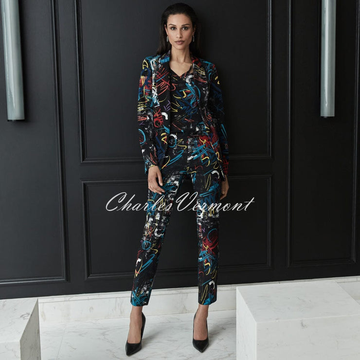 Joseph Ribkoff Trouser – Style 213696 (Black / Multi Col. 178)