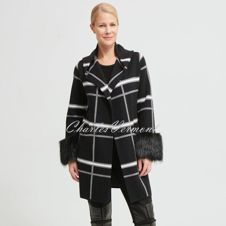 Joseph Ribkoff Coat (Detachable Faux Fur Cuff) – Style 213904