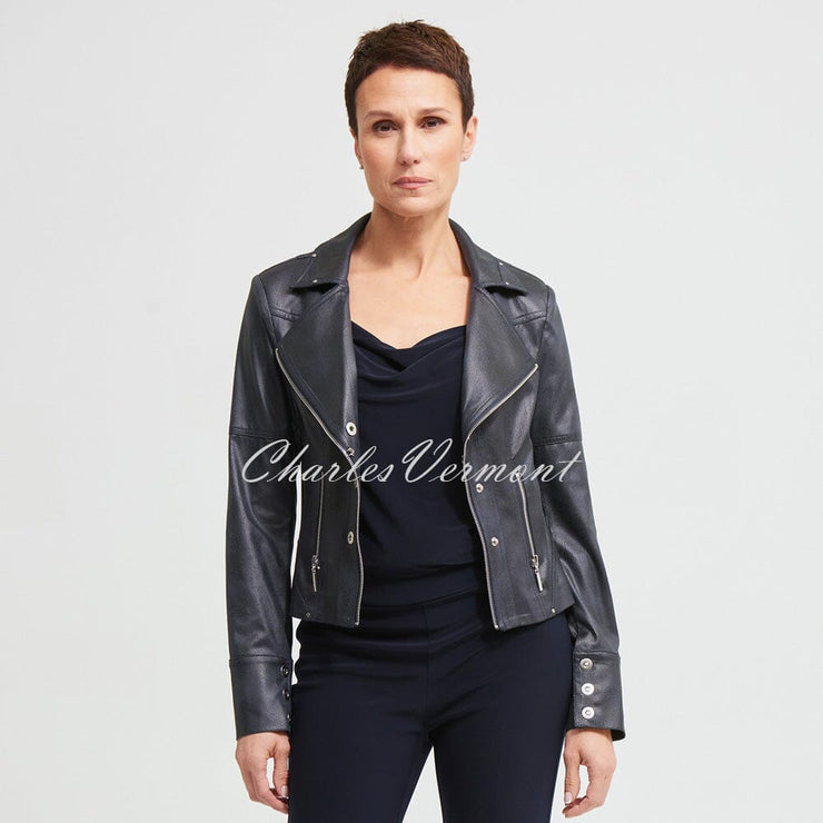 Joseph Ribkoff Faux Leather Jacket – Style 213945 (Ink)